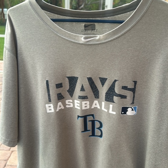 Tampa Bay Devil Rays T-Shirt Men's 2XL Gray Nike Athletic MLB Sports Dri-Fit GUC - Picture 12 of 17